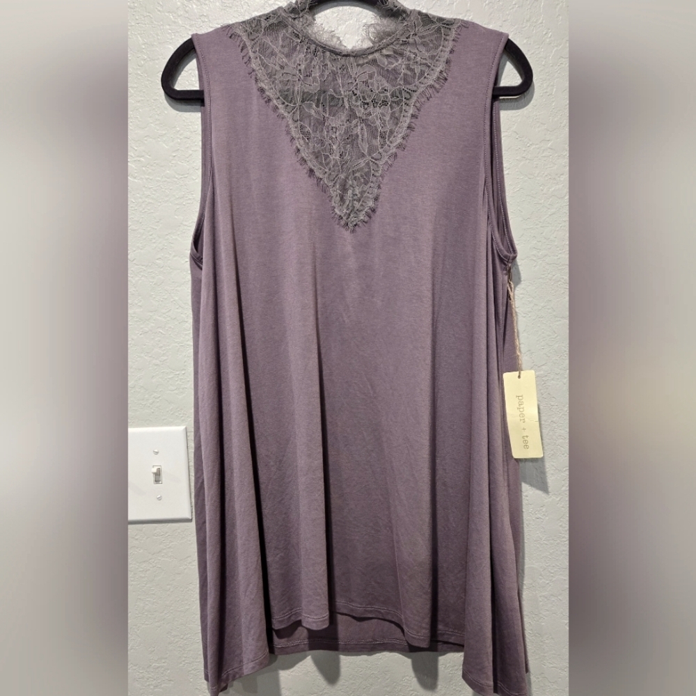 Lavender Hi-Neck Tunic - 2X